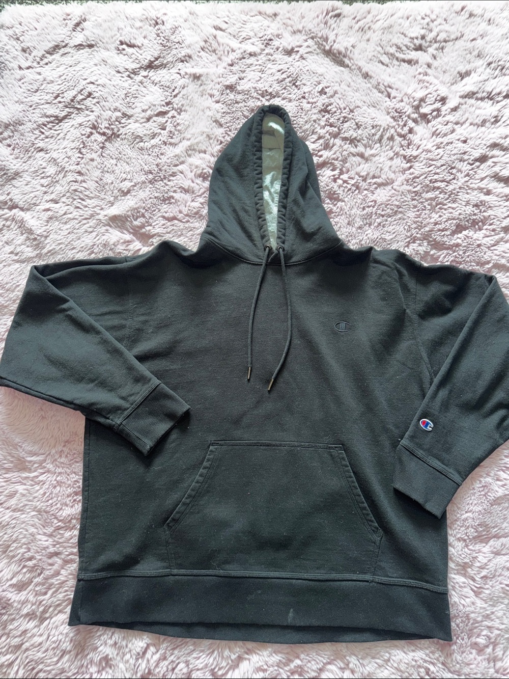 Champion Black Pullover Hooded Sweatshirt - Men
